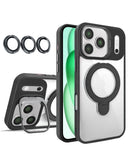 Encuentra la mejor funda magnética transparente con 2 kickstand y lente para cámara para iPhone 17 Pro Max en Quetzaltenango.