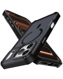 Case doble capa borde electroplateado con carga wireless iPhone 17 Pro Max (Negro)