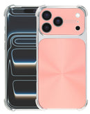 Tapa trasera rosa CD-Pattern electroplateada, a prueba de golpes para iPhone 17 Pro Max.