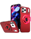 Estuche con soporte de anillo y cubierta deslizante lente de camara iPhone 17 Pro Max Rojo