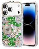 Funda de silicone dura Crystal Flower Perfume GREEN iPhone 17 Pro Max