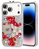 Funda de silicona dura Crystal Flower Perfume iPhone 17 Pro Max (RED)