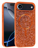 Protege tu iPhone Air con estilo y carga inalámbrica con la funda delgada Bling Diamond Crystal en color naranja en Quetzaltenango.
