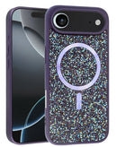 Protege tu iPhone con estilo y carga inalámbrica con la tapa trasera fina con cristales de diamante bling en color morado para iPhone Air en Quetzaltenango.