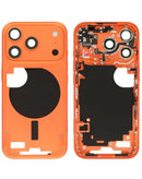 Marco intermedio Cosmic Orange para iPhone 17 Pro, con piezas pequeñas, ideal para reparación y recambio.