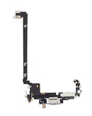 Puerto de carga silver con cable flex para iPhone 17 Pro Max, versión US, componente aftermarket de reparación.