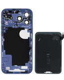 Tapa trasera Deep Blue con componentes preinstalados para iPhone 17 Pro Max, ideal para reparación de repuesto.