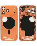 Marco medio Cosmic Orange para iPhone 17 Pro Max, versión internacional, con piezas pequeñas.