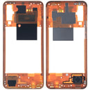 Tapa intermedia naranja original Samsung Galaxy A50 (A505) Service Pack, repuesto para reparación de chassis.