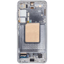 Pantalla OLED suave Samsung Galaxy S24 5G zafiro azul con marco, repuesto para reparación de display.