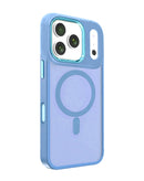 Case magnético azul glaciar para iPhone 17 Pro, compatible con carga inalámbrica. Protege tu Apple iPhone con estilo.