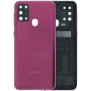 Tapa trasera original roja para Samsung Galaxy M31 (M315) con lente de cámara, repuesto de calidad.