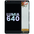 Pantalla LCD original Microsoft Lumia 640 RM-1072 negra para reemplazo de display roto.