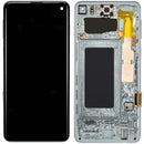 Pantalla OLED verde Prism con marco para Samsung Galaxy S10, repuesto de alta calidad para reparación de pantalla rota.