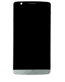 Pantalla LCD y digitalizador refurbished negro para LG G3, repuesto ideal para reparación de display roto.