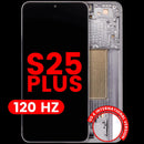 Pantalla OLED con marco para Samsung Galaxy S25 Plus 5G Silver Shadow, 120Hz, repuesto original para reparación.