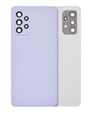 Tapa trasera original violeta para Samsung Galaxy A72 (A725F) con lente de cámara, repuesto service pack.