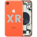 Tapa trasera coral iPhone XR (A1984, A2105, A2106) reacondicionada, repuesto para back housing.