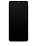 Pantalla LCD con marco para LG Q60 / K50 (2019 / X520) (Restaurada) (Plata)