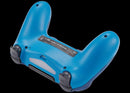 Mando PS4 DoubleShock 4 alámbrico Crystal Blue, diseño translúcido, botones negros, joystick ergonómico, cable USB.