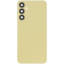 Tapa trasera amarilla "Personality Yellow" para Samsung Galaxy A25 5G (A256) con lente de cámara, repuesto sin logo.