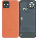 Tapa trasera original Google Pixel 4 Oh So Orange, repuesto de cristal brillante para reparación.