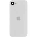 Tapa trasera original blanca para iPhone 17e con MagSafe y NFC, ideal para reparación de repuesto Apple.