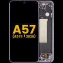Pantalla OLED con marco refurbished lila para Samsung Galaxy A57 5G, repuesto para reparación de display.