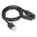 Cable cargador USB negro con clip de repuesto para relojes Garmin Forerunner y Lily.