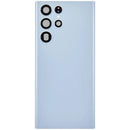 Tapa trasera de vidrio azul cielo para Samsung Galaxy S22 Ultra 5G con lente de cámara integrada, repuesto.