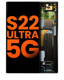 Pantalla OLED usada con marco para Samsung Galaxy S22 Ultra 5G en color Phantom Black disponible en Quetzaltenango.