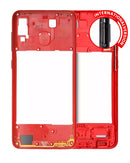 Compra la carcasa de marco medio en color rojo para Samsung Galaxy A20 (A205 / 2019) en Xela Quetzaltenango.