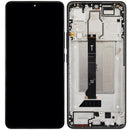 Pantalla OLED refurbished negra con marco para Xiaomi Redmi Turbo 3 y Poco F6, repuesto original.