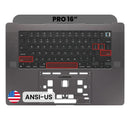 Tapa superior Space Black para MacBook Pro 16" A2991 (2023) con teclado ANSI US y batería, lista para reparación.