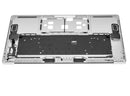 Tapa superior plateada usada para MacBook Pro 15" A1990 (2018-2019) con teclado ISO UK, ideal para reparación.