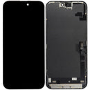 Pantalla OLED usada para iPhone 16 Plus con cable flex del sensor de luz, lista para reparación de display.