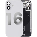 Compra en Xela Quetzaltenango una tapa trasera usada para iPhone 16 con placa de acero, carga inalámbrica y flex de linterna en color blanco.