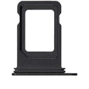 Bandeja dual SIM negra para iPhone 16e/17e, repuesto original Apple para porta SIM.
