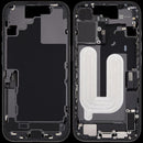 Chasis medio usado de iPhone 17 (A3280, A3281) con puerto de carga flex y pequeñas piezas.