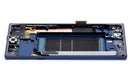 Pantalla OLED usada Samsung Galaxy Note 9 Ocean Blue con marco, lista para reparación de display.
