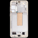Pantalla OLED Aftermarket Plus color crema para Samsung Galaxy S23 Plus (SM-S916B) con marco y 120Hz.