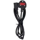 Cable de poder AC C13 UK negro para Xbox Series, PS3, computadores, monitores e impresoras.