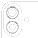 Anillo embellecedor blanco para cámara trasera de iPhone 17, juego de 2 piezas, paquete de 10 para reparación.