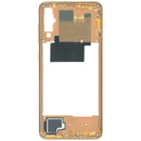 Tapa intermedia naranja para Samsung Galaxy A70 (A705), repuesto original para reparación de carcasa.