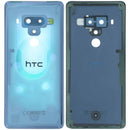 Tapa trasera original HTC U12 Plus azul translúcido, repuesto de cristal para reparación.
