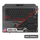 Tapa superior Space Black original OEM para MacBook Pro 16 A3403 2024, con teclado ANSI US y batería.