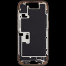 Tapa superior de iPhone 16 Pro (A3083) color titanio desierto, con pequeñas piezas y marco, repuesto OEM C.