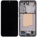 Pantalla OLED Samsung Galaxy S25 5G Silver Shadow con marco, repuesto para reparación de display roto.
