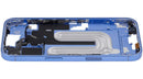 Marco medio iPhone 16 (US Version) azul ultramarino con botones power y volumen, repuesto chasis A3104 A3106.