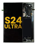 Pantalla OLED con marco para Samsung Galaxy S24 Ultra Titanium Gray, repuesto para reparación display SM-S928B.